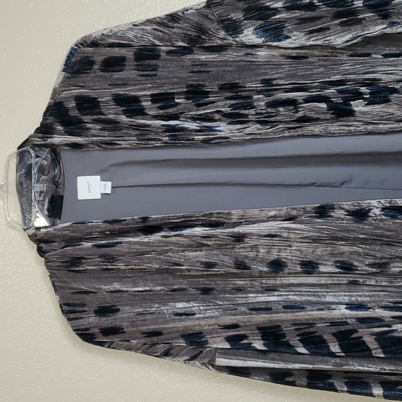 Pure Jill Open Front Shibori Print Velvet Cardigan Jacket Large - Picture 3 of 7